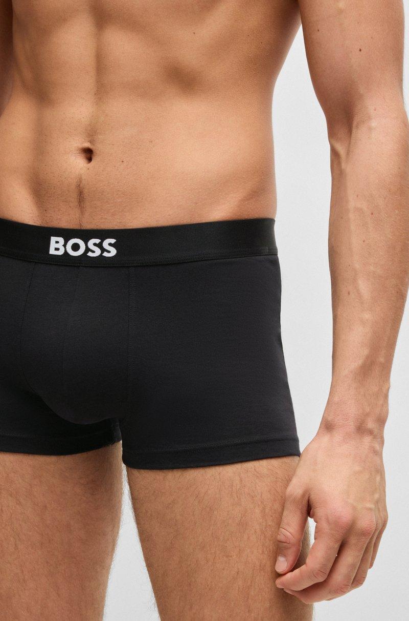 Hugo Boss Paquete De Tres Calzoncillos De Algodón Elástico Con Logo En La Cintura