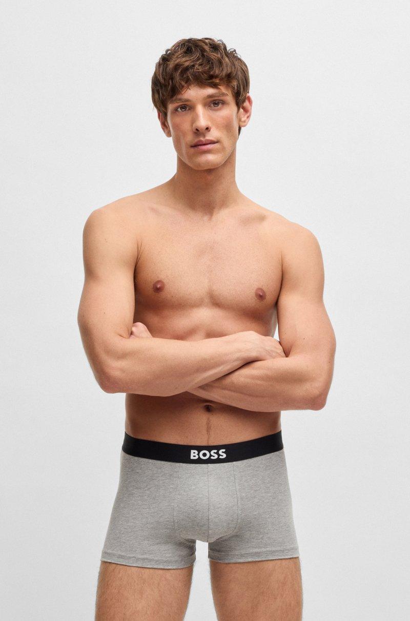 Hugo Boss Paquete De Tres Calzoncillos De Algodón Elástico Con Logo En La Cintura