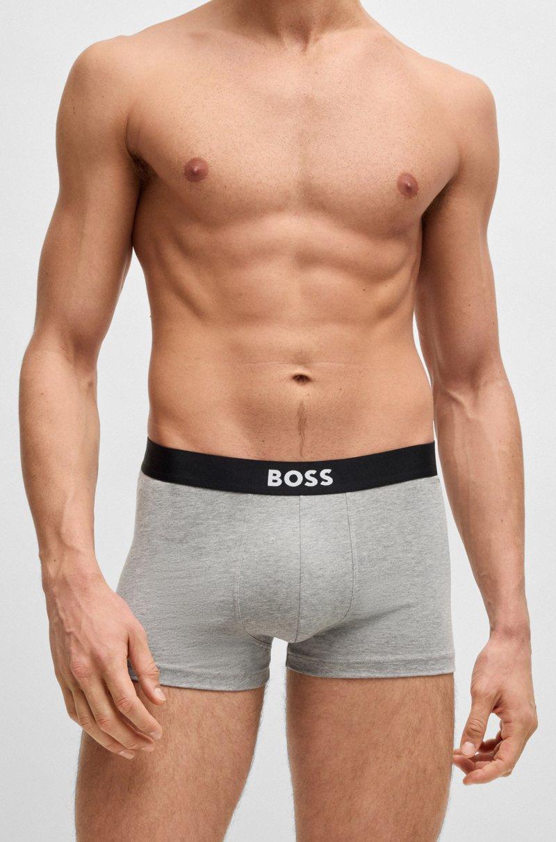 Hugo Boss Paquete De Tres Calzoncillos De Algodón Elástico Con Logo En La Cintura