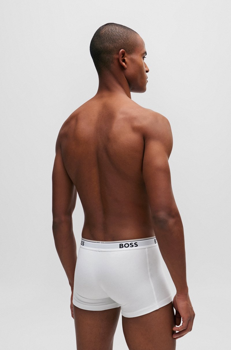 Hugo Boss Paquete De Tres Calzoncillos De Algodón Elástico Con Logo En La Cinturilla