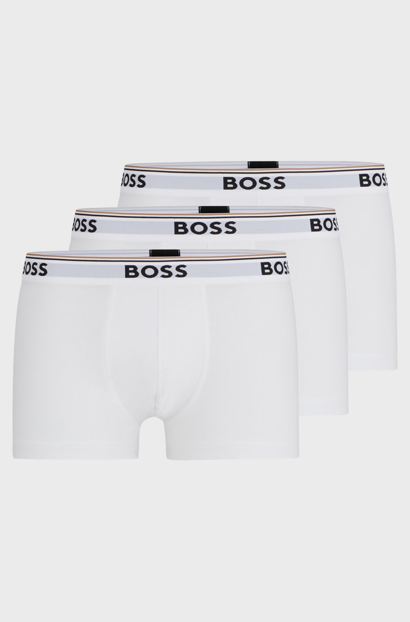 Hugo Boss Paquete de tres calzoncillos de algodón elástico con logo en la cinturilla