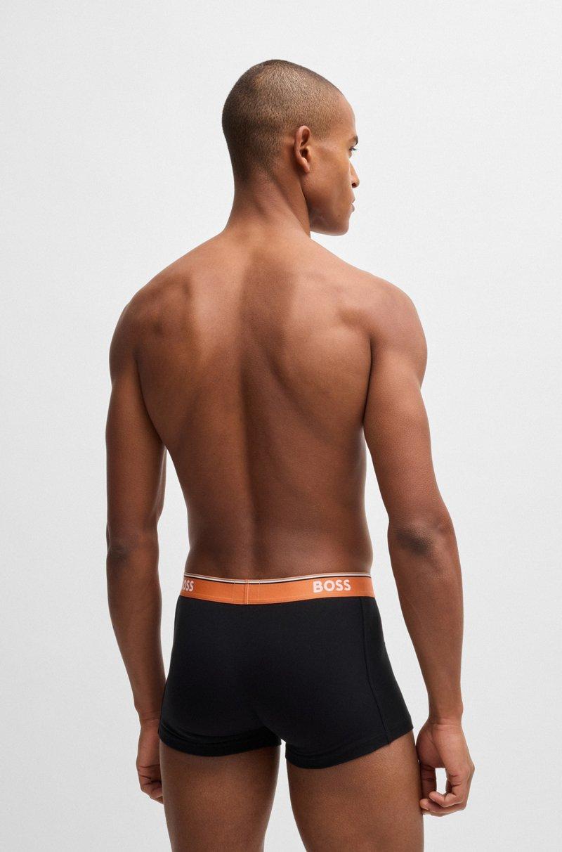 Hugo Boss Paquete De Tres Calzoncillos De Algodón Elástico Con Logos En La Cintura