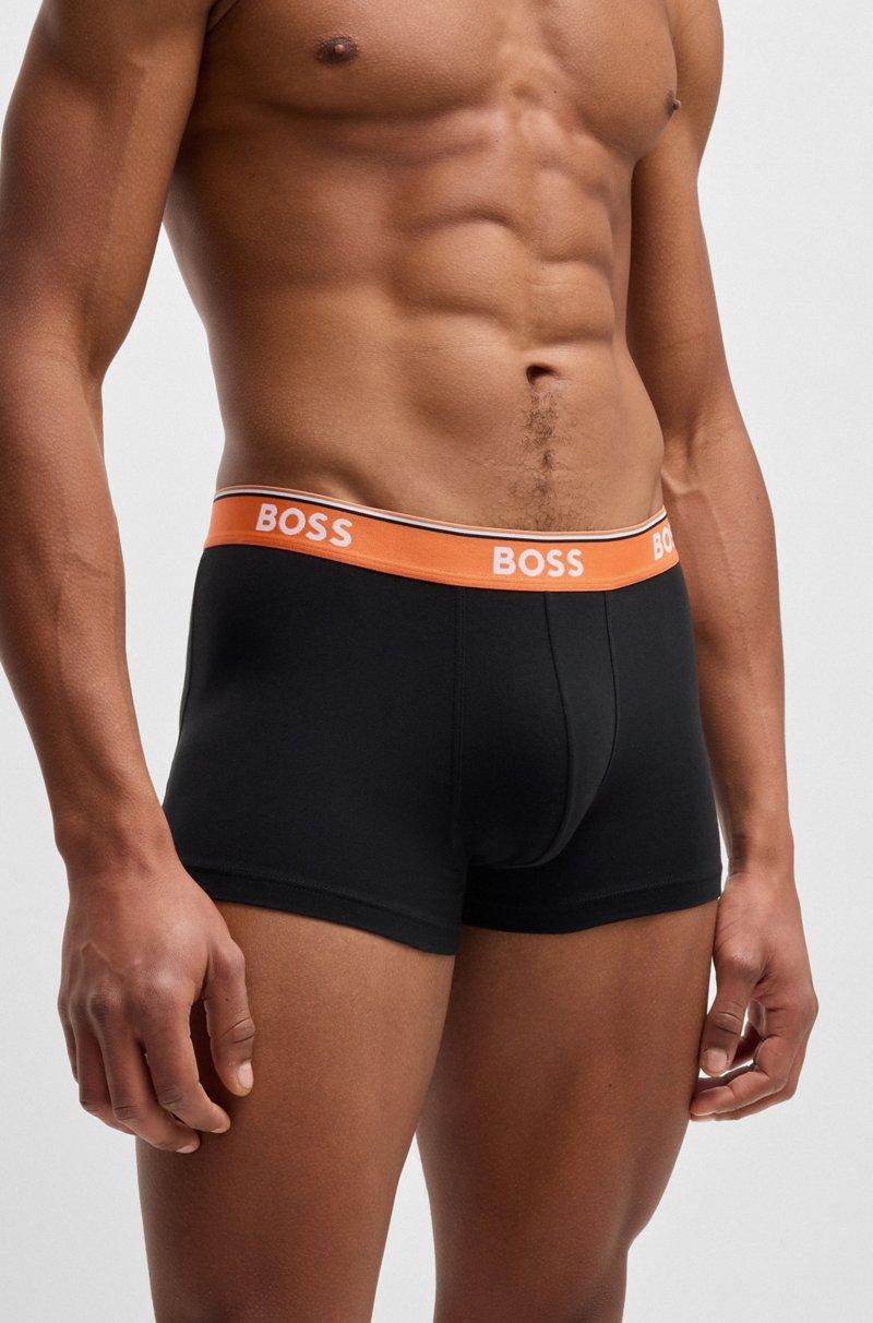 Hugo Boss Paquete De Tres Calzoncillos De Algodón Elástico Con Logos En La Cintura