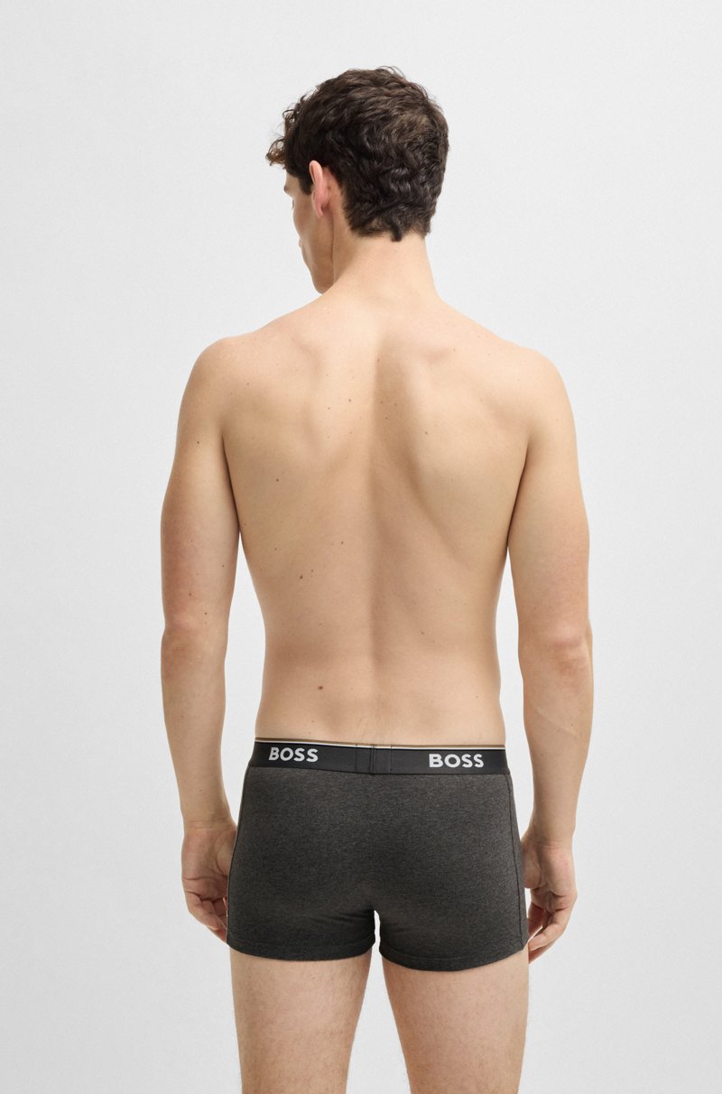 Hugo Boss Paquete De Tres Calzoncillos De Algodón Elástico Con Logo En La Cinturilla