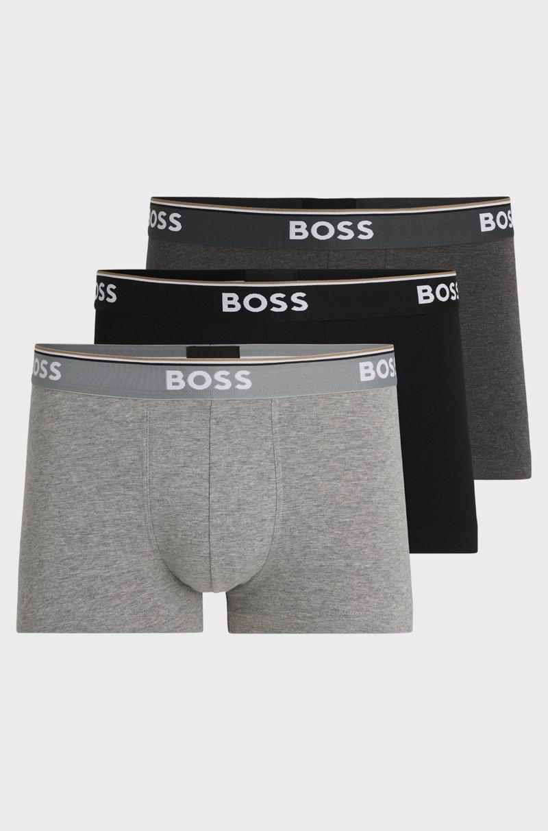 Hugo Boss Paquete de tres calzoncillos de algodón elástico con logo en la cinturilla