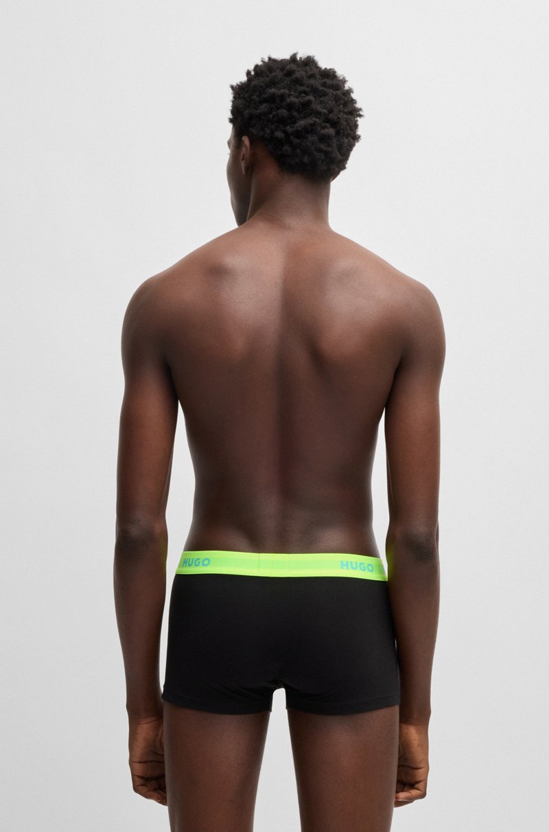Hugo Boss Paquete De Tres Calzoncillos De Algodón Elástico Con Logos En La Cintura