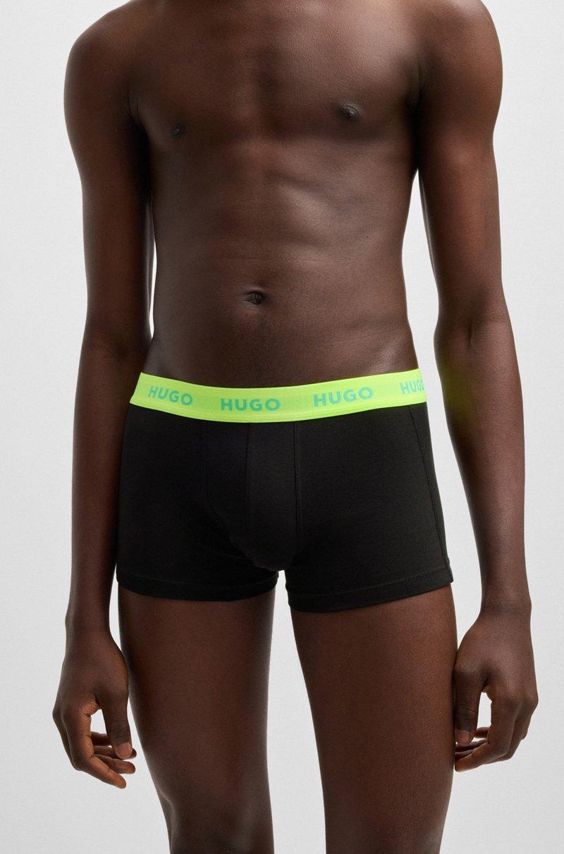 Hugo Boss Paquete De Tres Calzoncillos De Algodón Elástico Con Logos En La Cintura