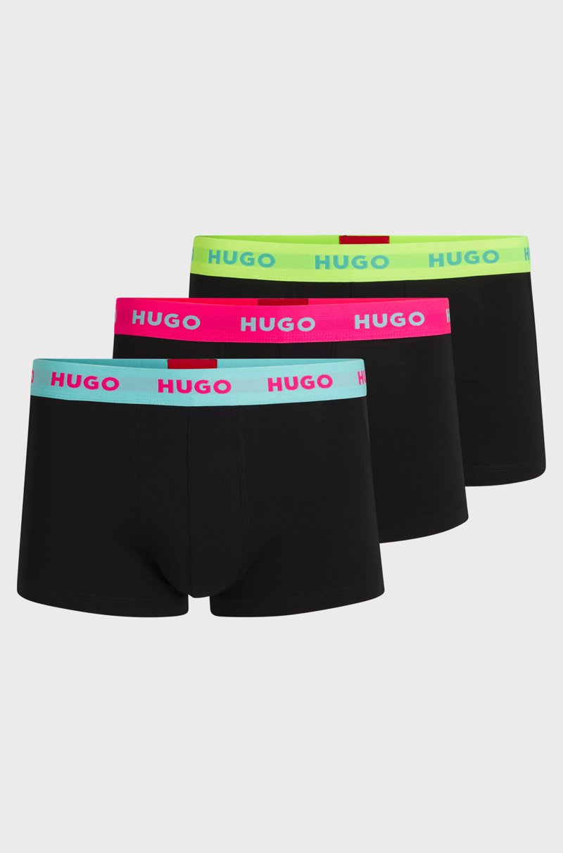 Hugo Boss Paquete de tres calzoncillos de algodón elástico con logos en la cintura