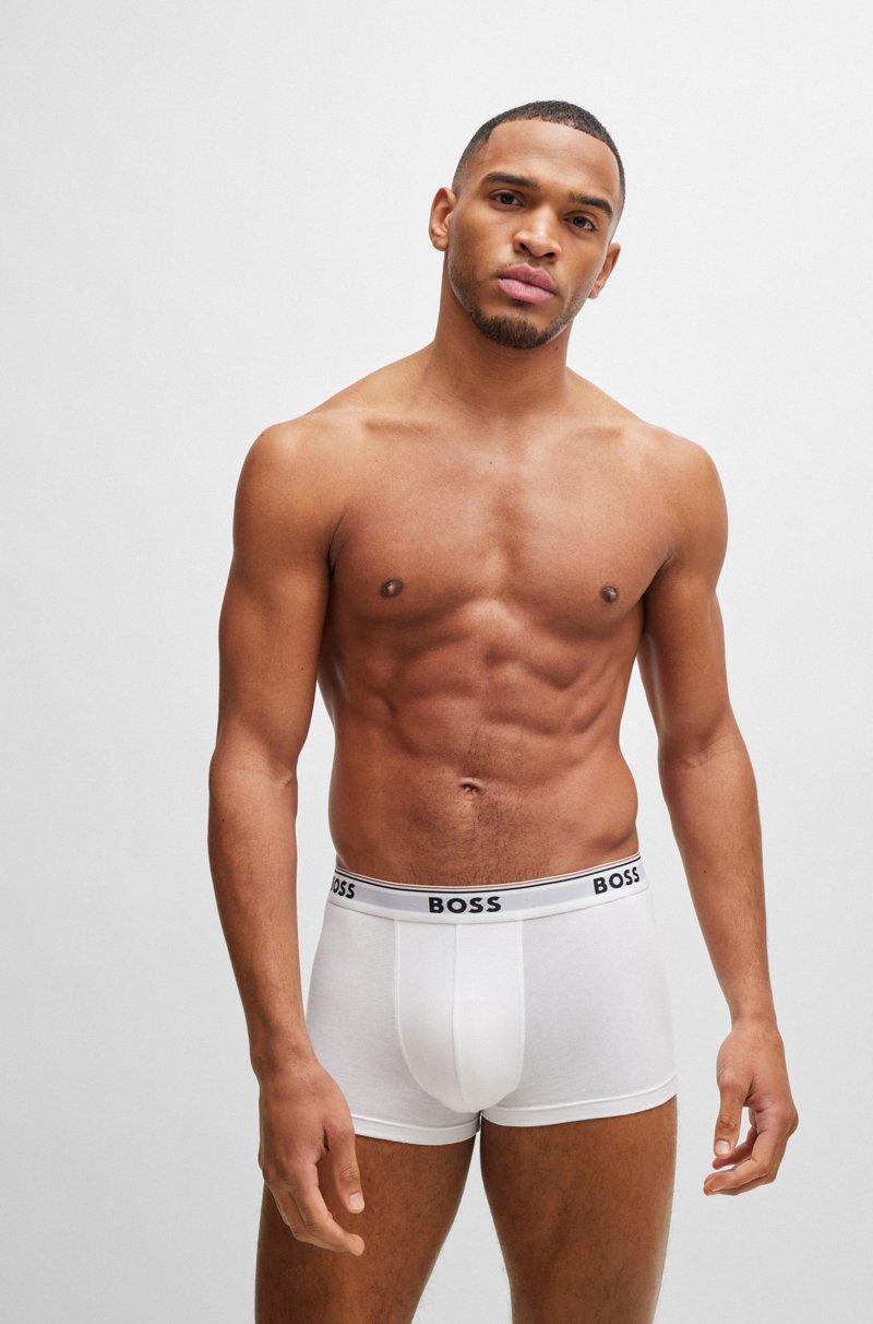 Hugo Boss Paquete De Tres Calzoncillos De Algodón Elástico Con Logo En La Cinturilla
