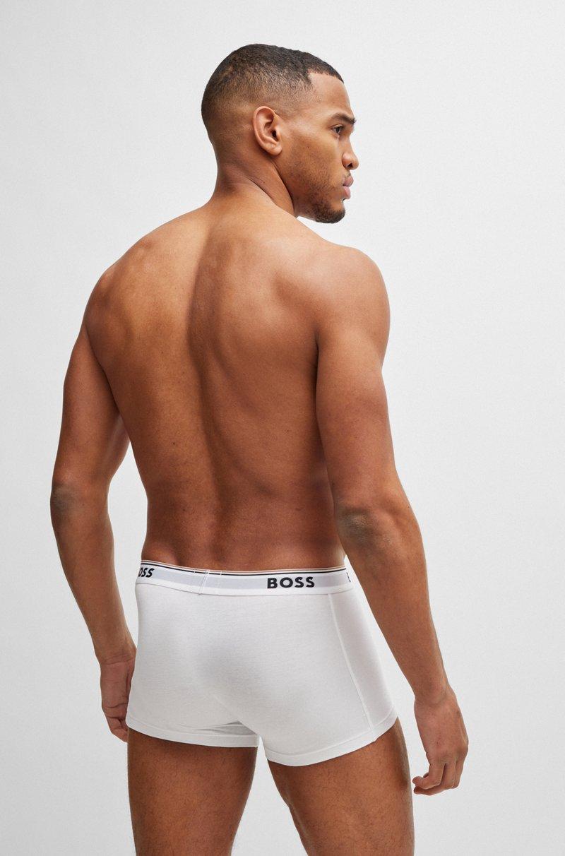 Hugo Boss Paquete De Tres Calzoncillos De Algodón Elástico Con Logo En La Cinturilla