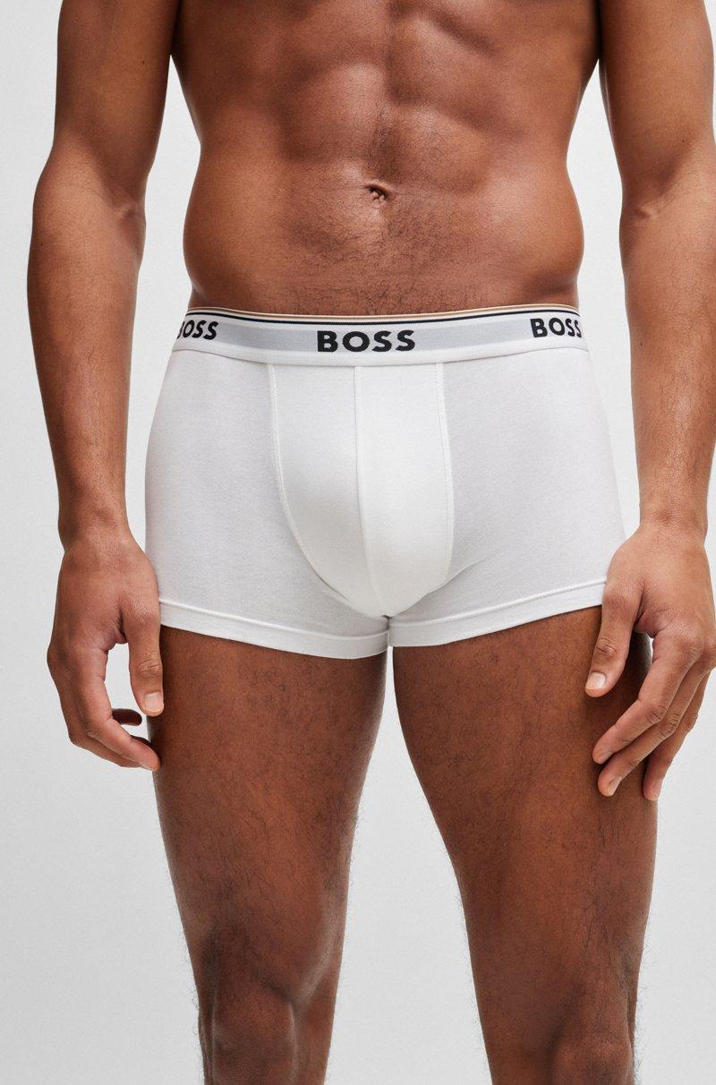 Hugo Boss Paquete De Tres Calzoncillos De Algodón Elástico Con Logo En La Cinturilla