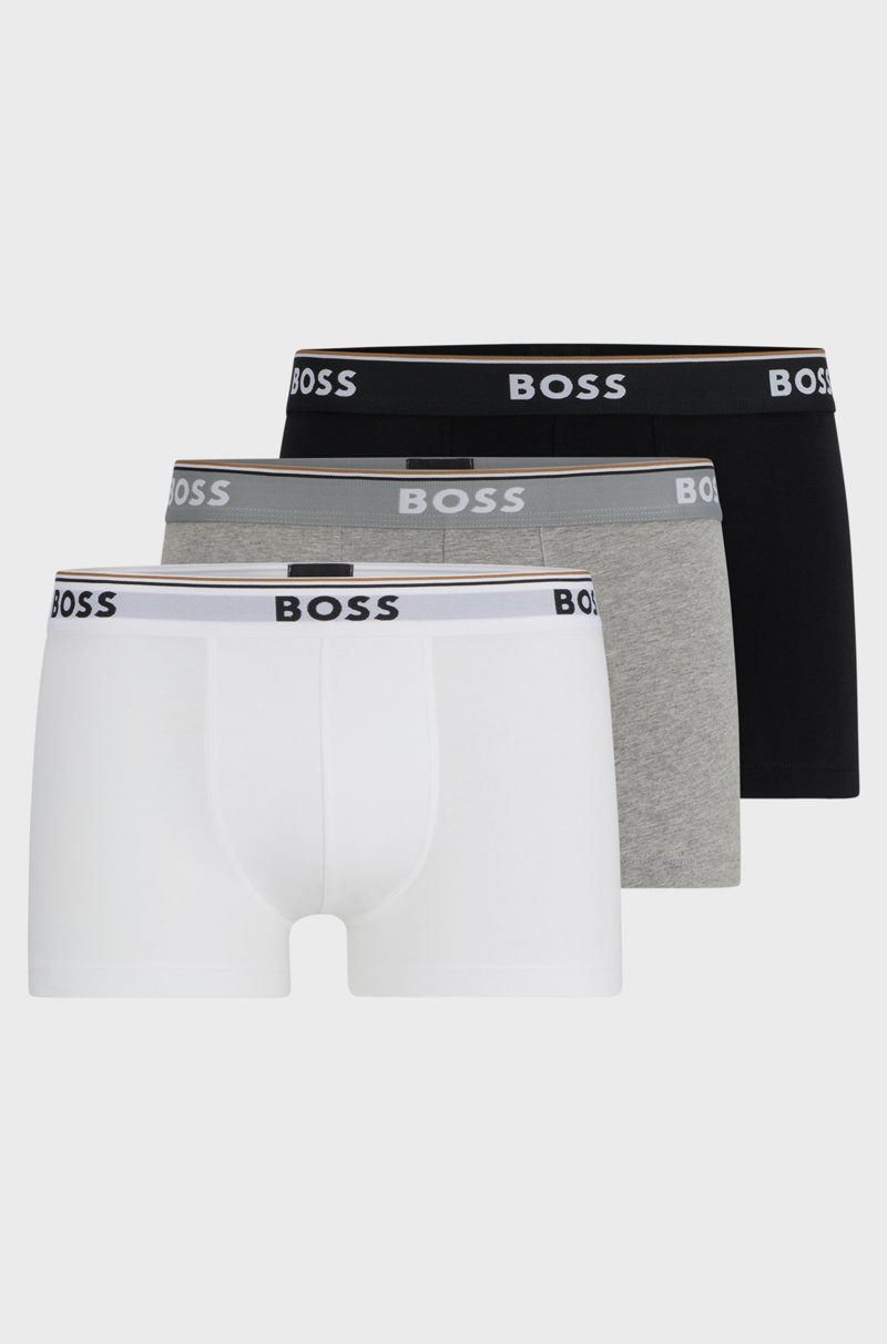 Hugo Boss Paquete De Tres Calzoncillos De Algodón Elástico Con Logo En La Cinturilla