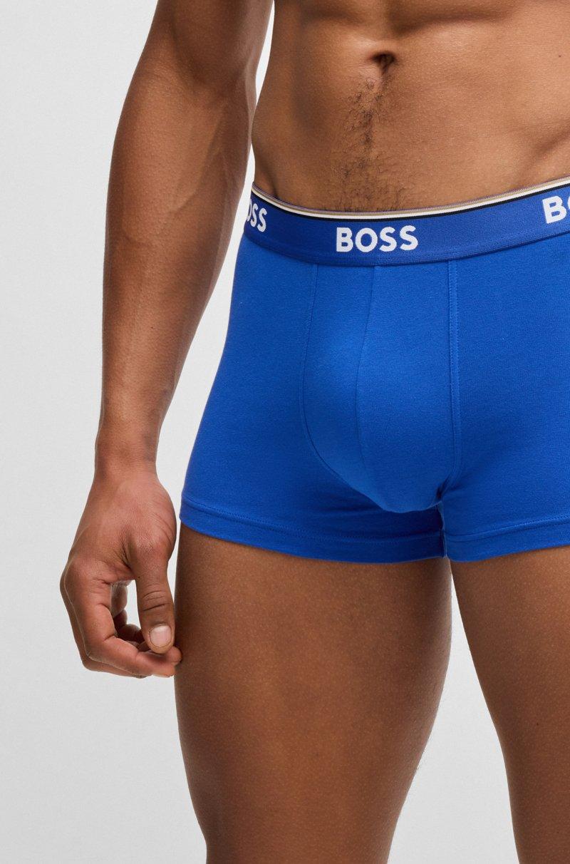 Hugo Boss Paquete De Tres Calzoncillos De Algodón Elástico Con Logos En La Cintura