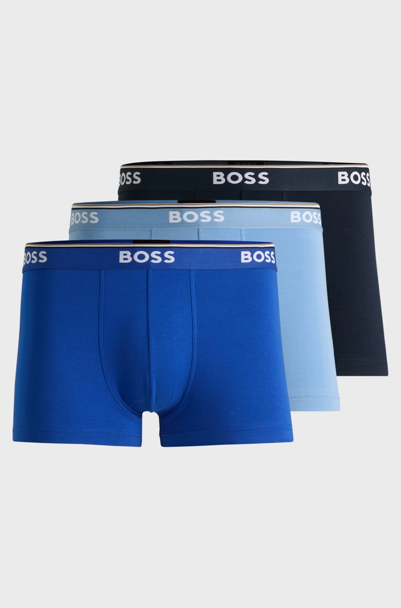 Hugo Boss Paquete de tres calzoncillos de algodón elástico con logos en la cintura