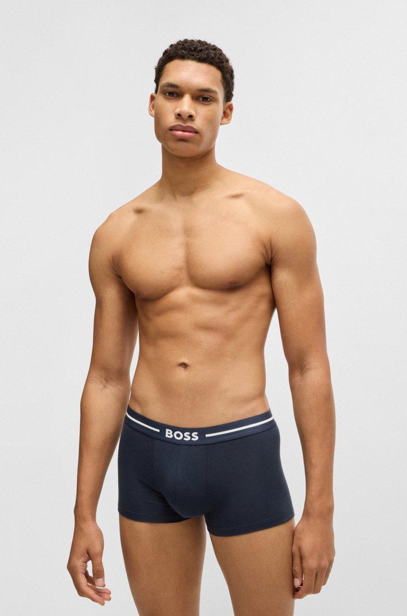 Hugo Boss Paquete De Tres Calzoncillos De Algodón Elástico Con Logos En La Cintura