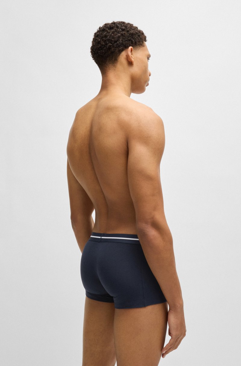 Hugo Boss Paquete De Tres Calzoncillos De Algodón Elástico Con Logos En La Cintura