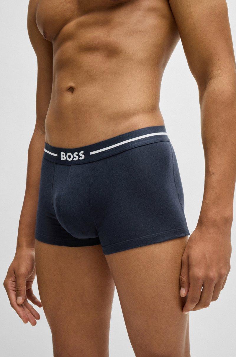Hugo Boss Paquete De Tres Calzoncillos De Algodón Elástico Con Logos En La Cintura