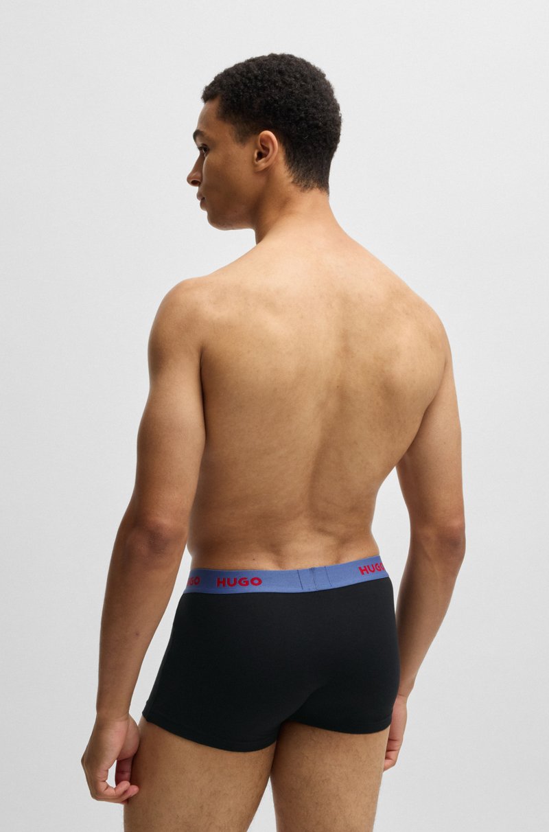 Hugo Boss Paquete De Tres Calzoncillos De Algodón Elástico Con Logos En La Cintura