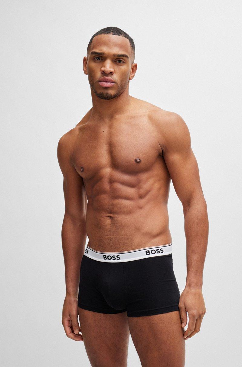 Hugo Boss Paquete De Tres Calzoncillos De Algodón Elástico Con Logo En La Cinturilla