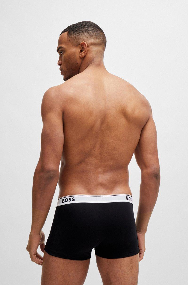 Hugo Boss Paquete De Tres Calzoncillos De Algodón Elástico Con Logo En La Cinturilla