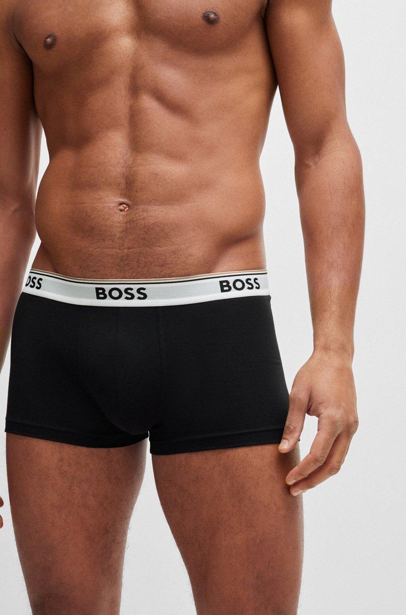 Hugo Boss Paquete De Tres Calzoncillos De Algodón Elástico Con Logo En La Cinturilla