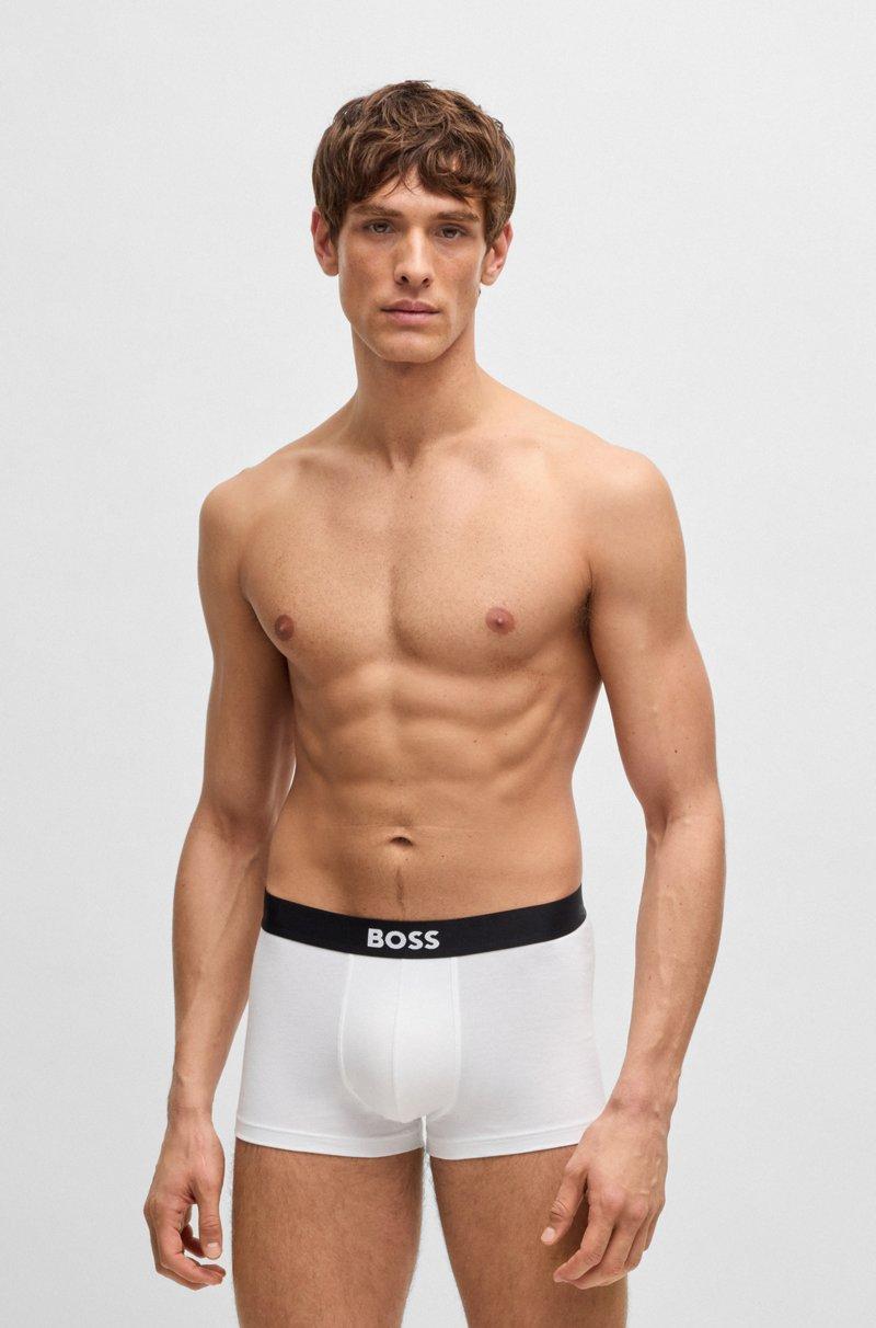 Hugo Boss Paquete De Tres Calzoncillos De Algodón Elástico Con Logo En La Cintura