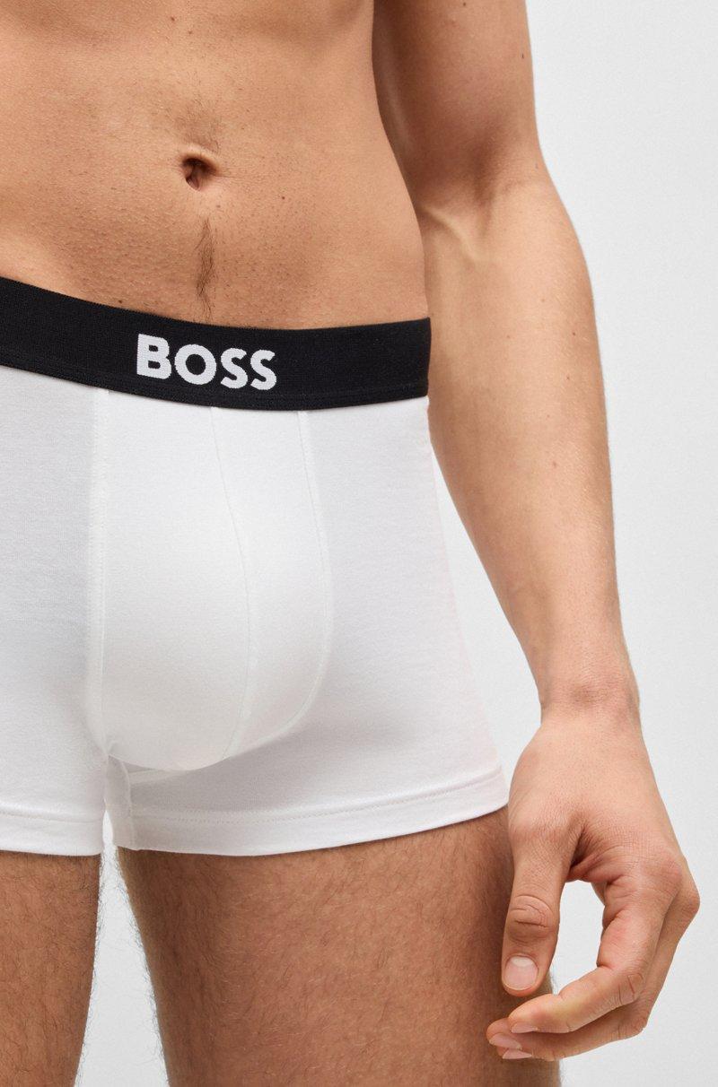 Hugo Boss Paquete De Tres Calzoncillos De Algodón Elástico Con Logo En La Cintura