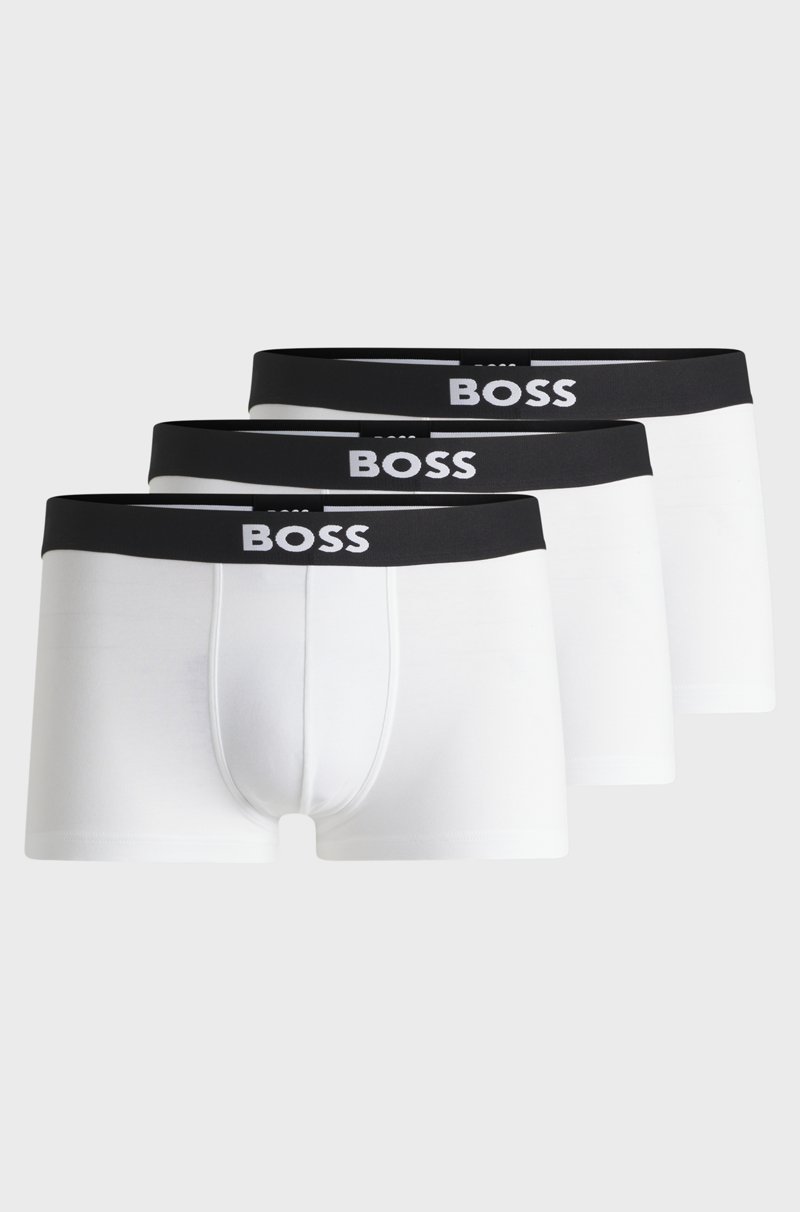 Hugo Boss Paquete de tres calzoncillos de algodón elástico con logo en la cintura