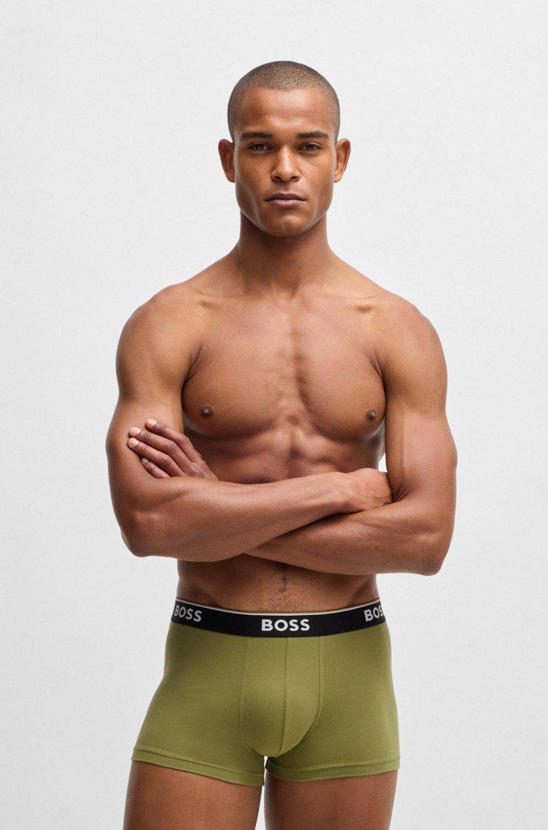 Hugo Boss Paquete De Tres Calzoncillos De Algodón Elástico Con Logos En La Cintura