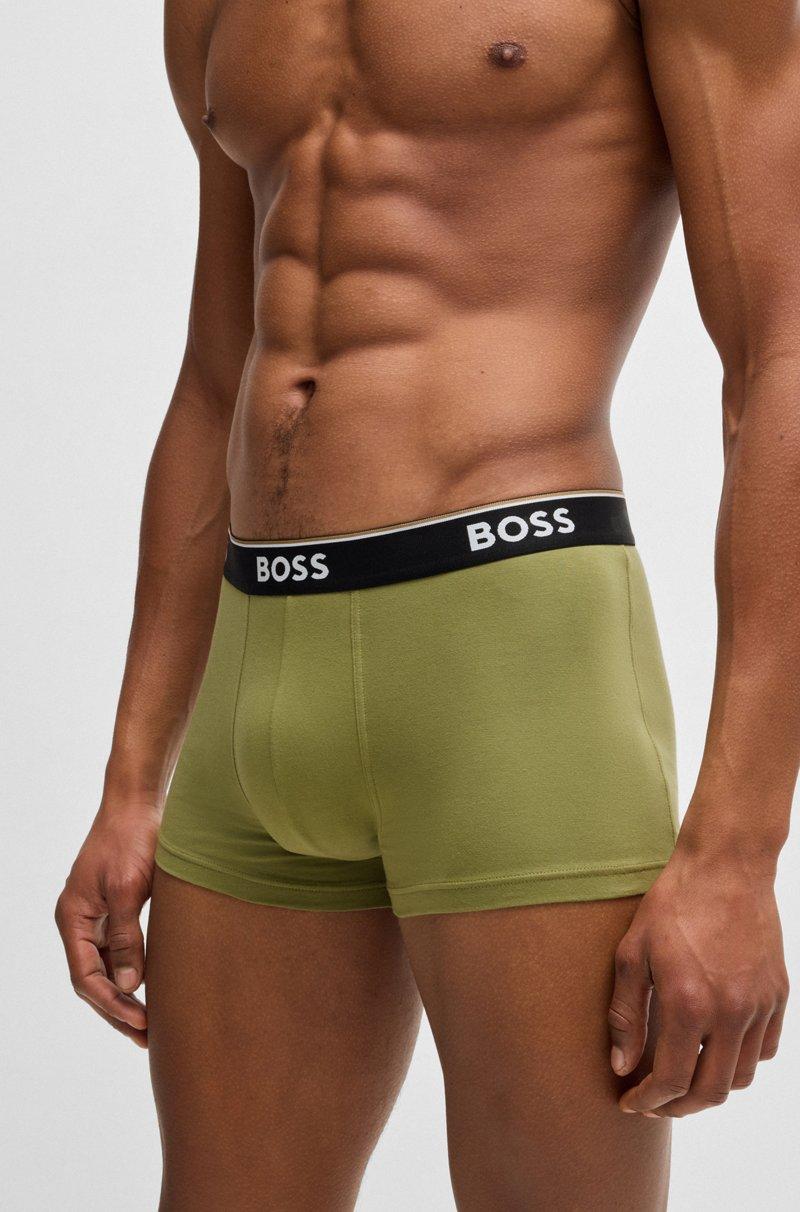 Hugo Boss Paquete De Tres Calzoncillos De Algodón Elástico Con Logos En La Cintura