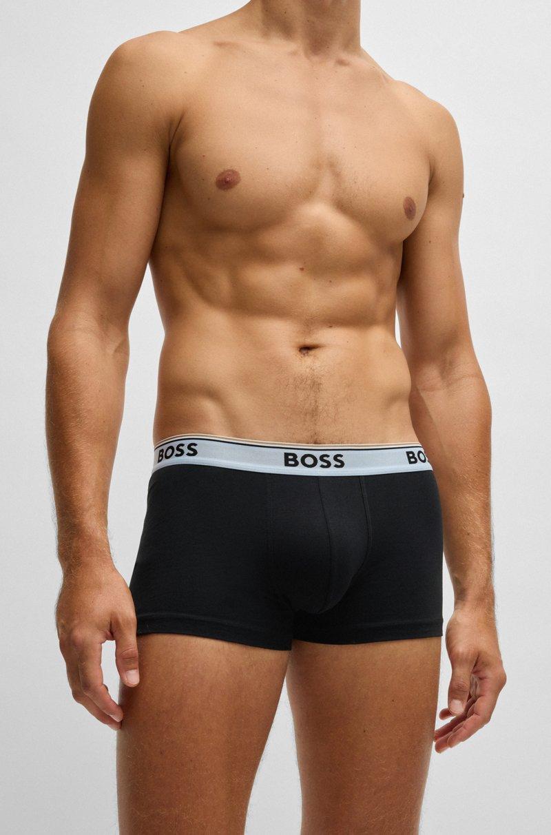 Hugo Boss Paquete De Tres Calzoncillos De Algodón Elástico Con Logos En La Cintura