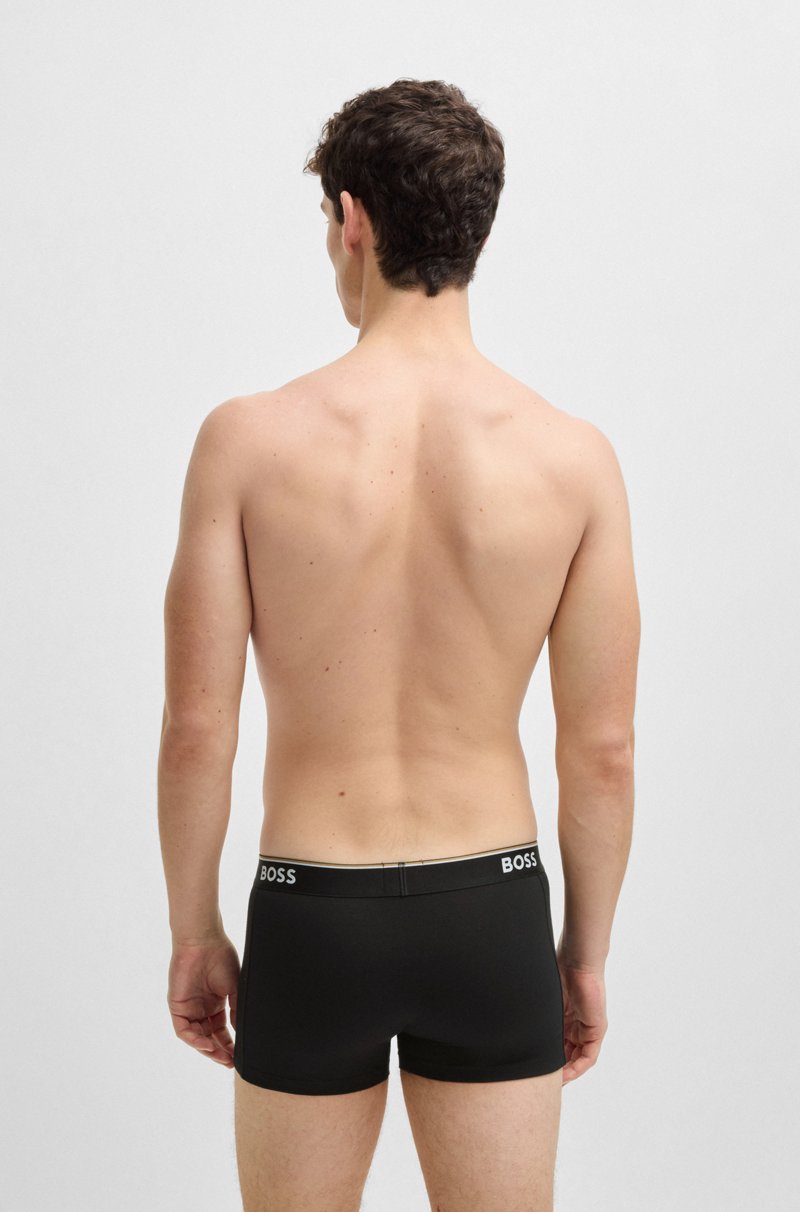 Hugo Boss Paquete De Tres Calzoncillos De Algodón Elástico Con Logo En La Cinturilla