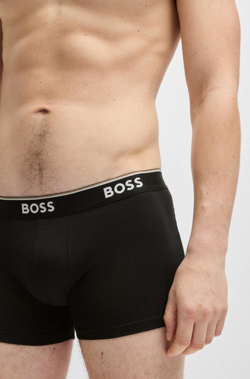 Hugo Boss Paquete De Tres Calzoncillos De Algodón Elástico Con Logo En La Cinturilla