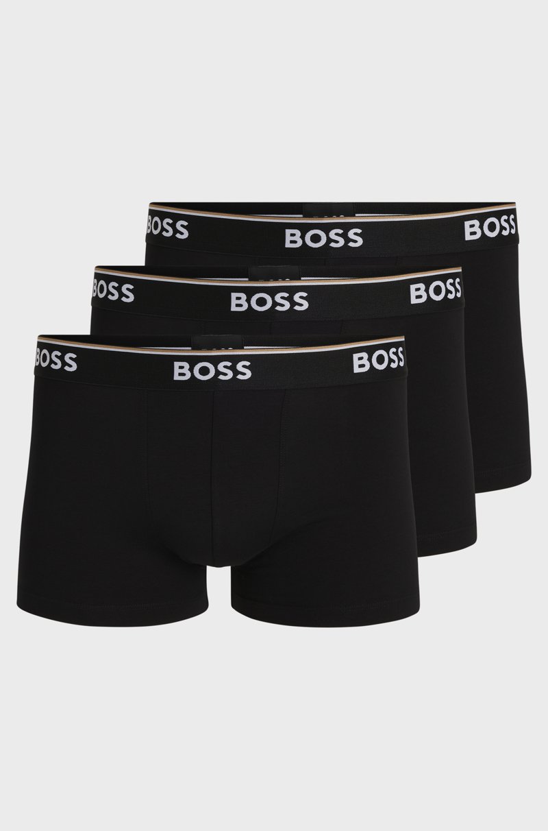 Hugo Boss Paquete de tres calzoncillos de algodón elástico con logo en la cinturilla