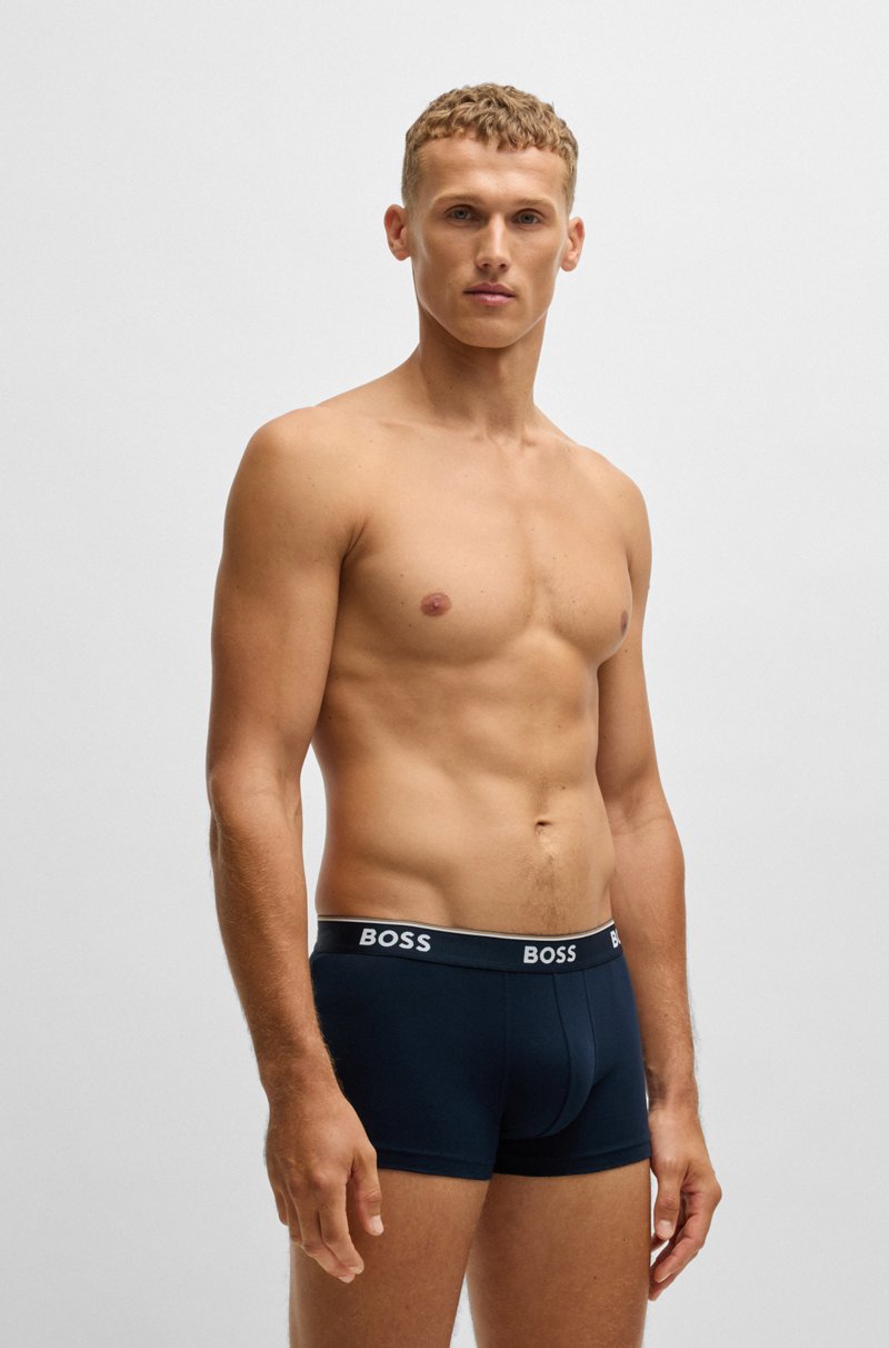 Hugo Boss Paquete De Tres Calzoncillos De Algodón Elástico Con Logo En La Cinturilla