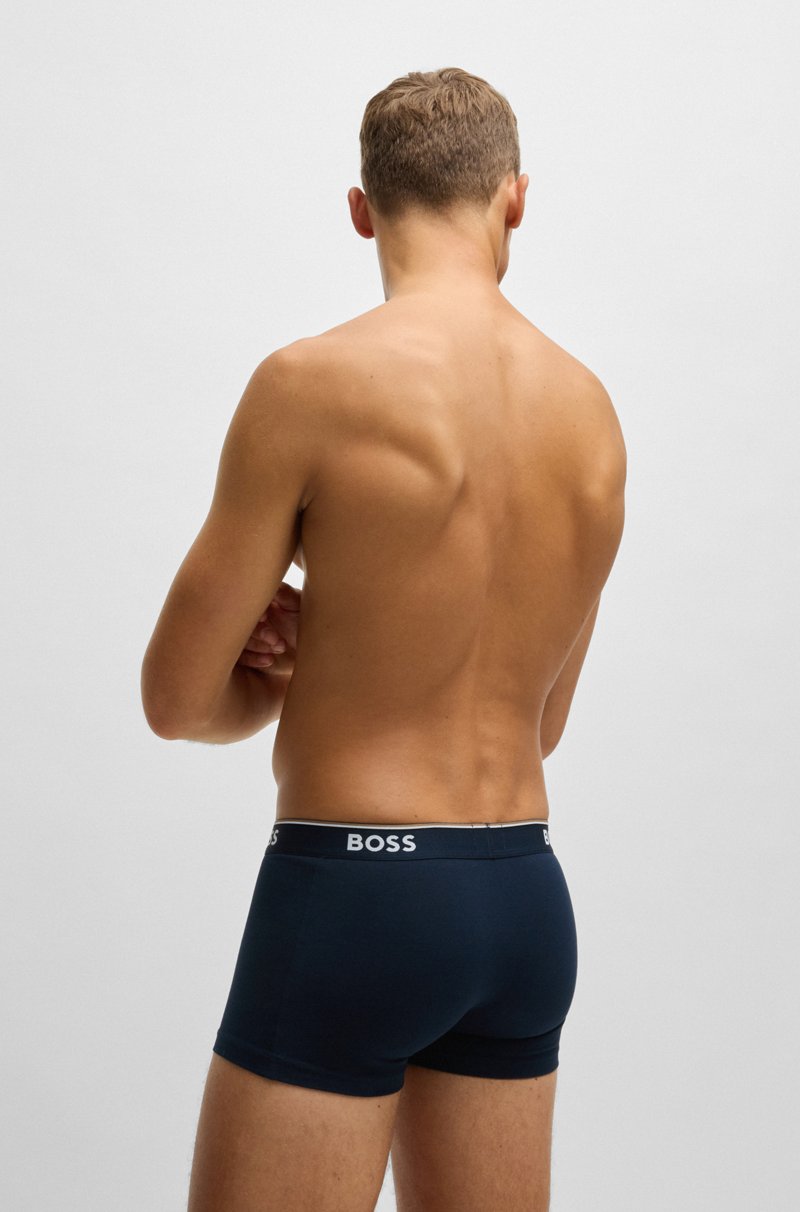 Hugo Boss Paquete De Tres Calzoncillos De Algodón Elástico Con Logo En La Cinturilla