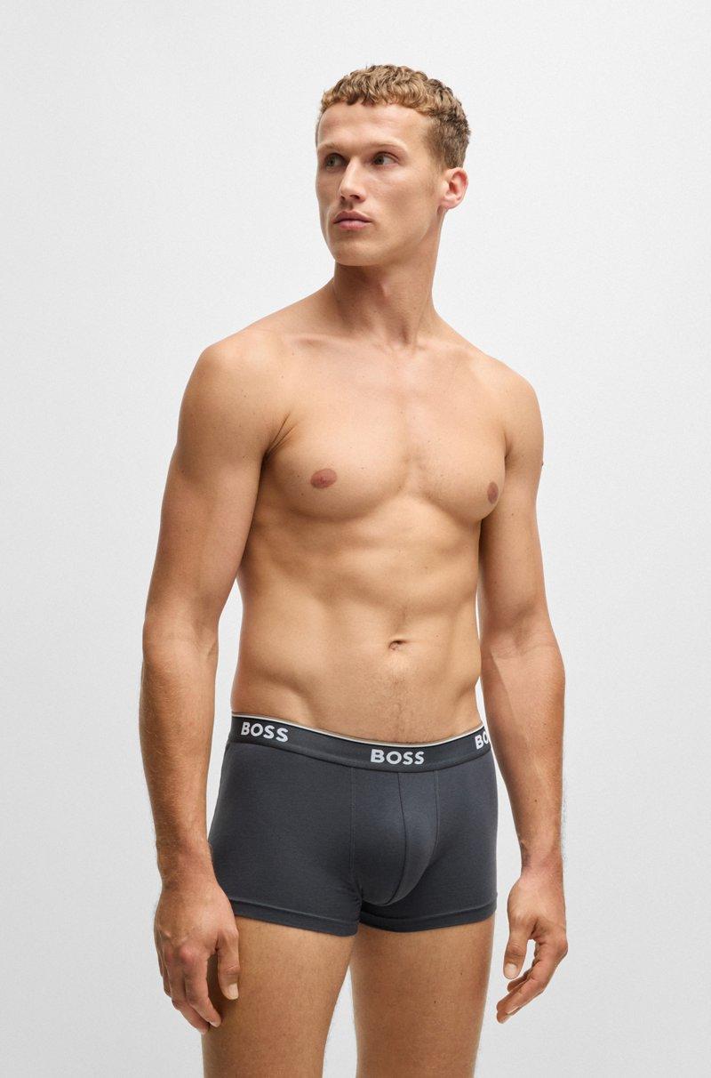 Hugo Boss Paquete De Tres Calzoncillos De Algodón Elástico Con Logo En La Cinturilla