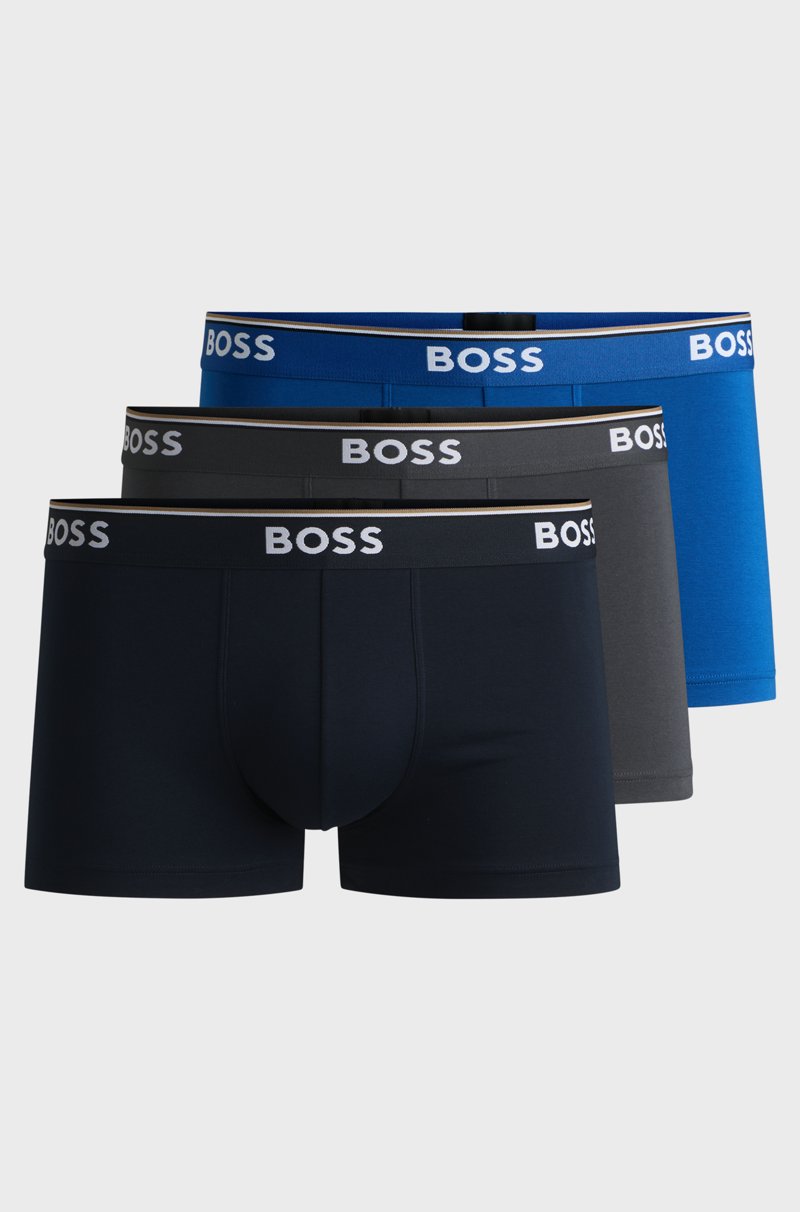 Hugo Boss Paquete de tres calzoncillos de algodón elástico con logo en la cinturilla
