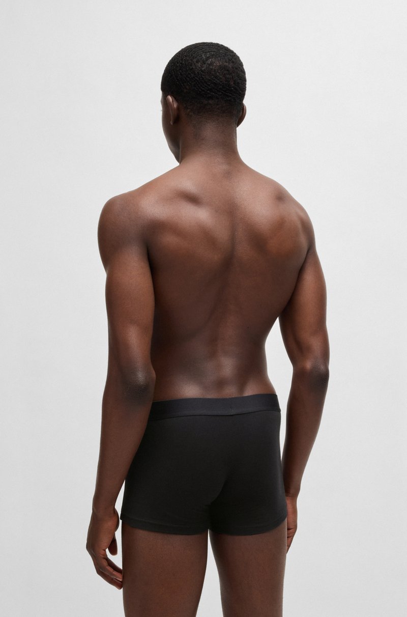 Hugo Boss Paquete De Tres Calzoncillos De Algodón Elástico Con Logos En La Cintura