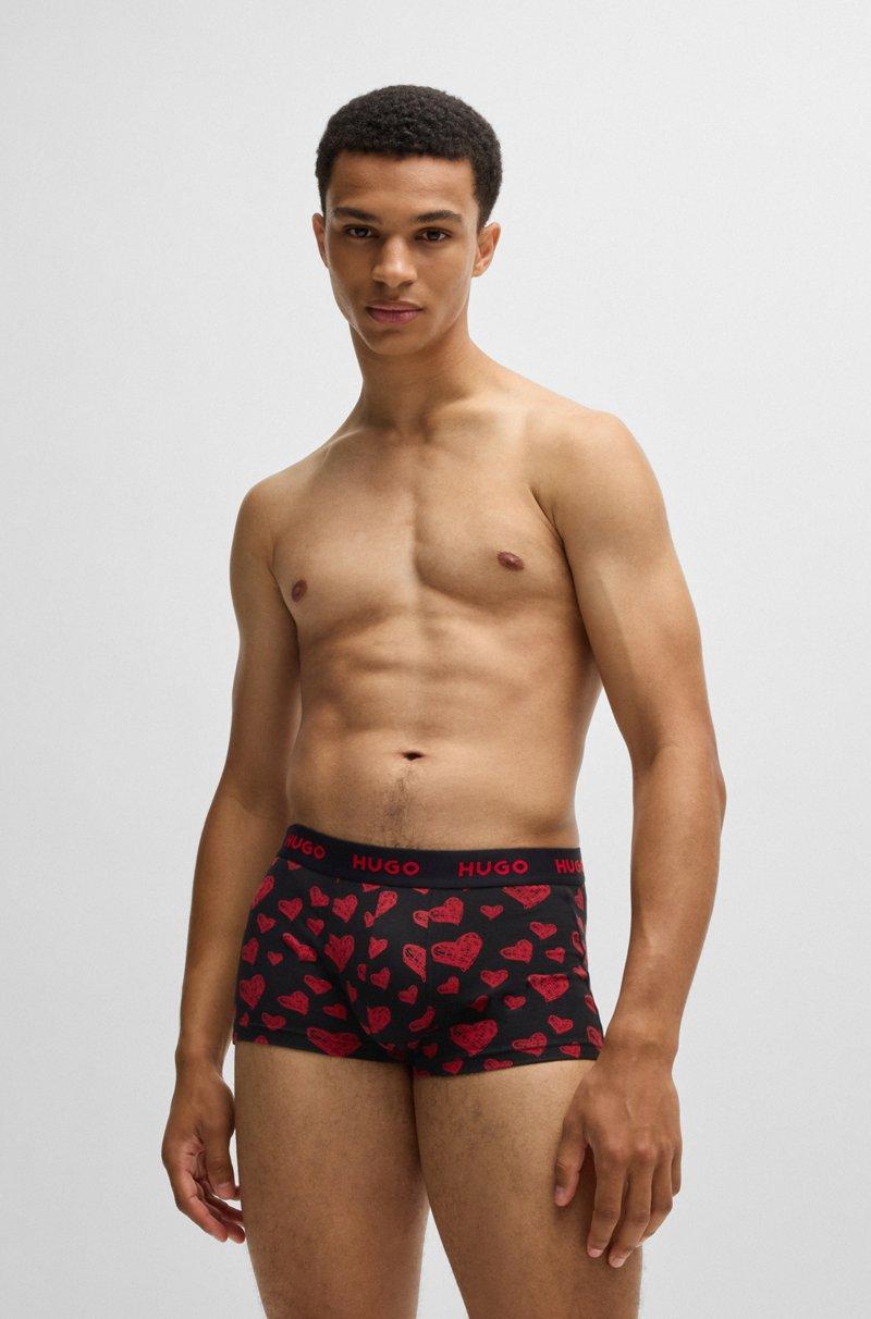 Hugo Boss Paquete De Tres Calzoncillos En Algodón Elástico Con Logos En La Cintura