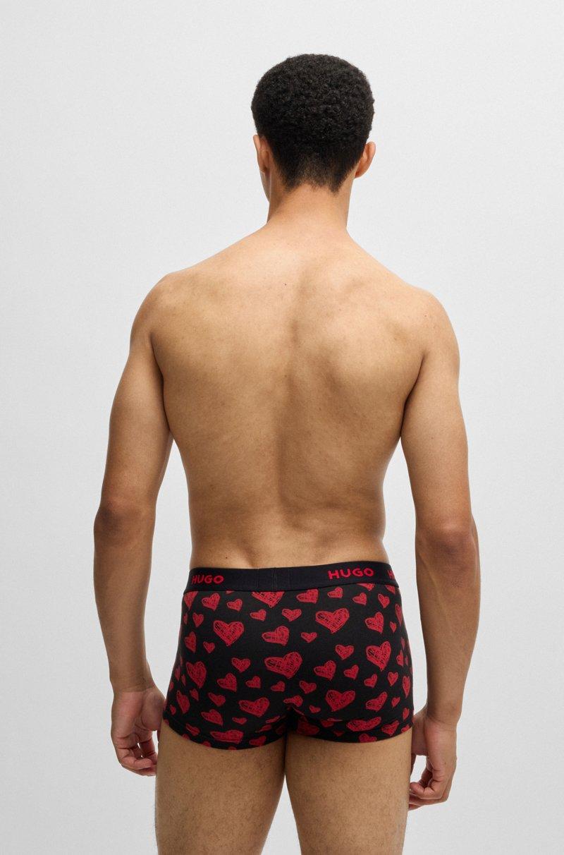 Hugo Boss Paquete De Tres Calzoncillos En Algodón Elástico Con Logos En La Cintura