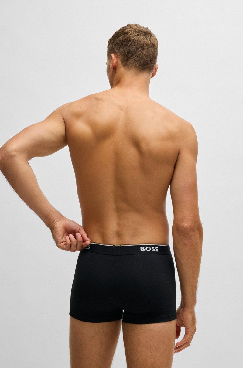 Hugo Boss Paquete De Tres Calzoncillos En Algodón Elástico Con Logo En La Cintura