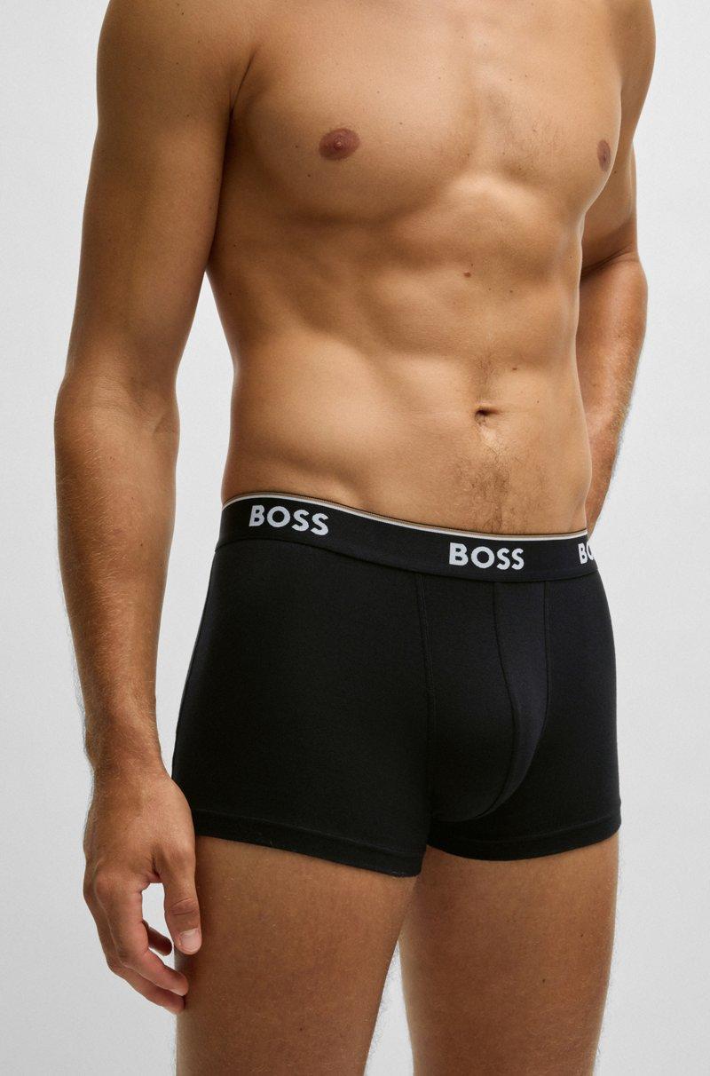 Hugo Boss Paquete De Tres Calzoncillos En Algodón Elástico Con Logo En La Cintura