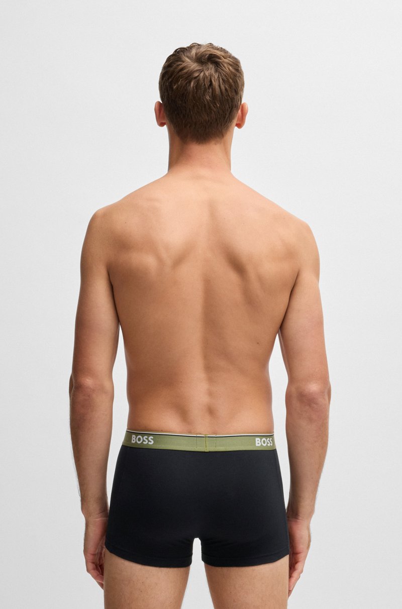 Hugo Boss Paquete De Tres Calzoncillos En Algodón Elástico Con Logo En La Cintura