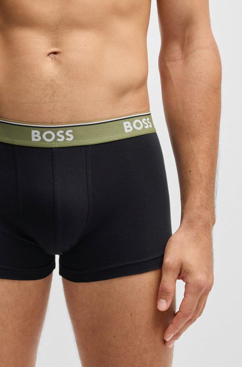 Hugo Boss Paquete De Tres Calzoncillos En Algodón Elástico Con Logo En La Cintura