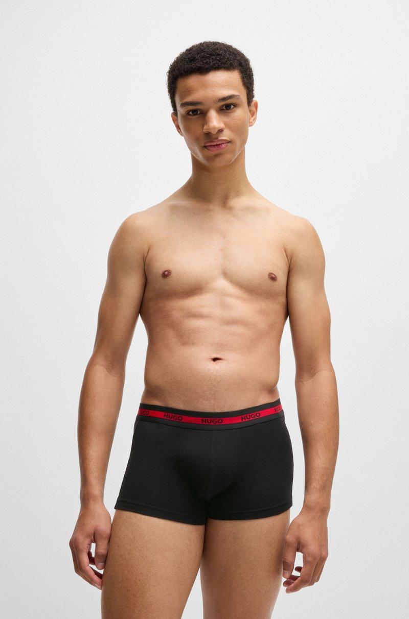 Hugo Boss Paquete De Tres Calzoncillos En Algodón Elástico Con Logo En La Cintura