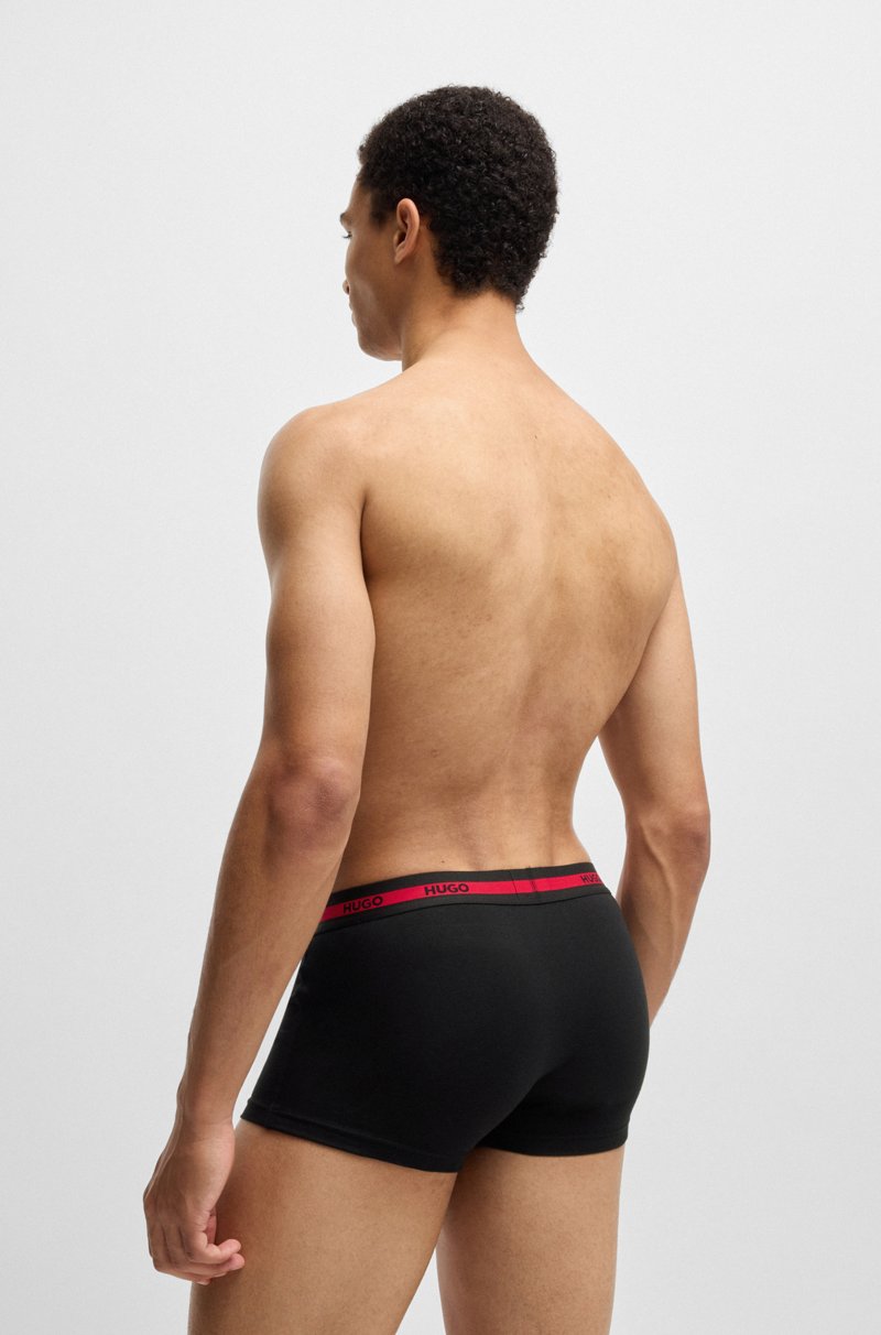 Hugo Boss Paquete De Tres Calzoncillos En Algodón Elástico Con Logo En La Cintura