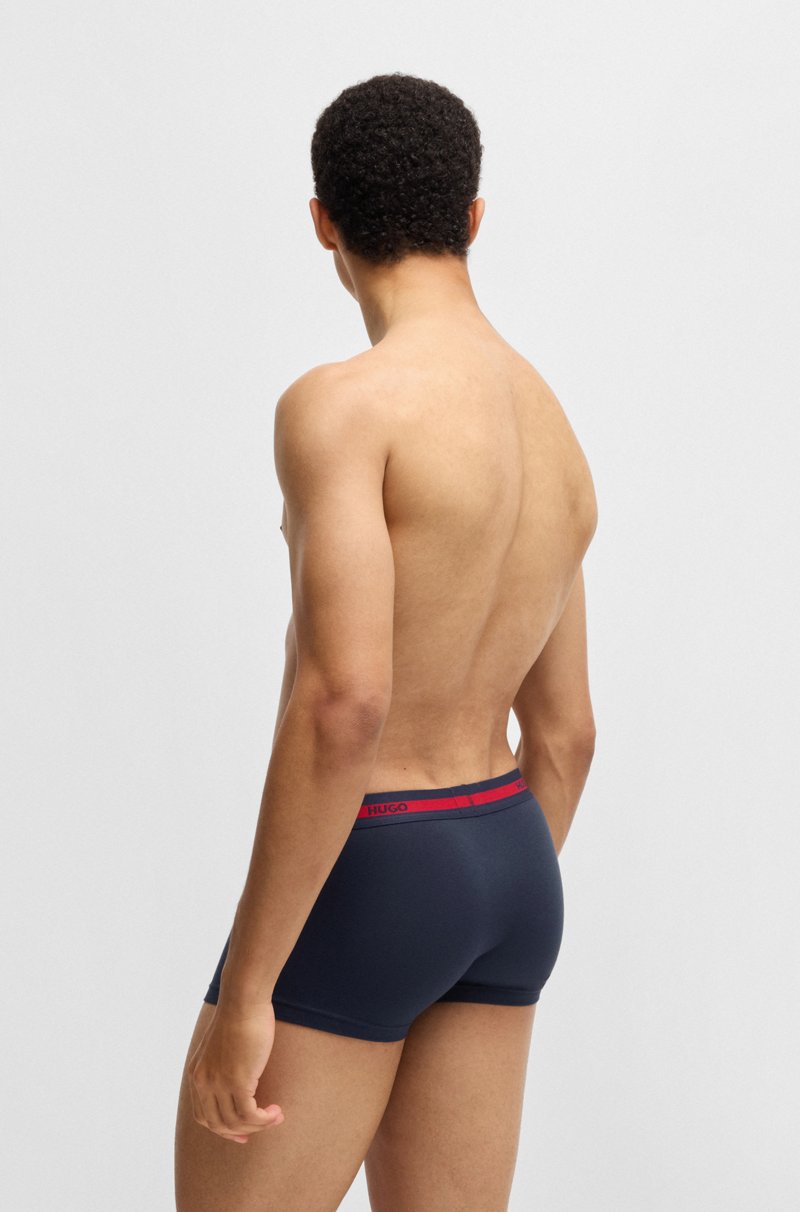 Hugo Boss Paquete De Tres Calzoncillos En Algodón Elástico Con Logo En La Cintura