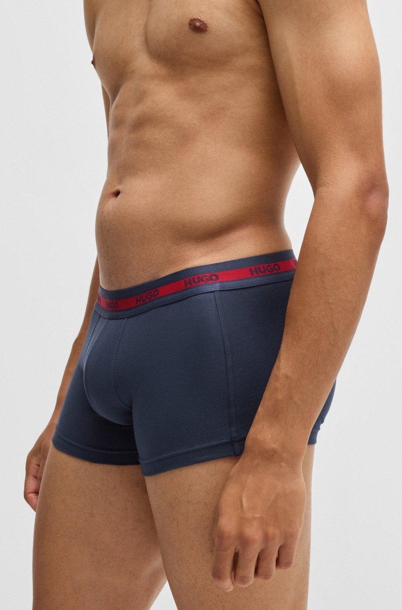 Hugo Boss Paquete De Tres Calzoncillos En Algodón Elástico Con Logo En La Cintura
