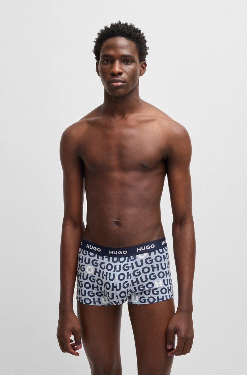 Hugo Boss Paquete De Tres Calzoncillos En Algodón Elástico Con Logos En La Cintura